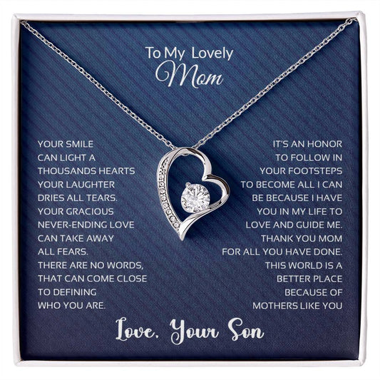To My Lovely Mom | Thank You - Forever Love Necklace